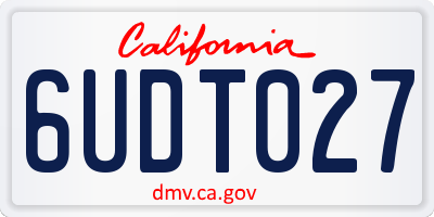 CA license plate 6UDT027