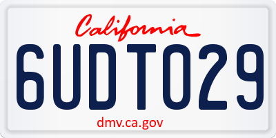CA license plate 6UDT029