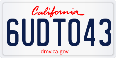 CA license plate 6UDT043