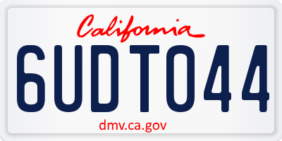 CA license plate 6UDT044