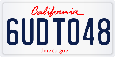 CA license plate 6UDT048