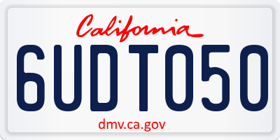 CA license plate 6UDT050