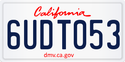 CA license plate 6UDT053