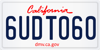 CA license plate 6UDT060