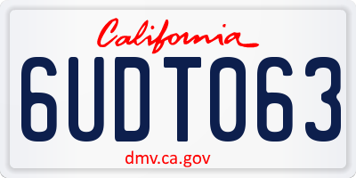 CA license plate 6UDT063