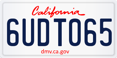 CA license plate 6UDT065
