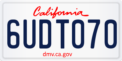 CA license plate 6UDT070