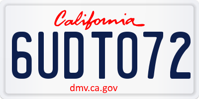 CA license plate 6UDT072