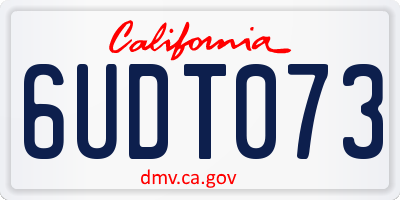 CA license plate 6UDT073