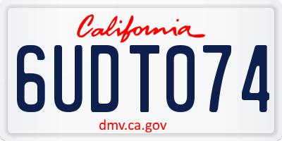 CA license plate 6UDT074