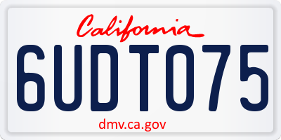 CA license plate 6UDT075