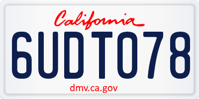 CA license plate 6UDT078