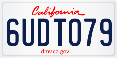 CA license plate 6UDT079
