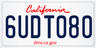 CA license plate 6UDT080