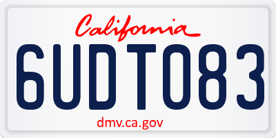 CA license plate 6UDT083