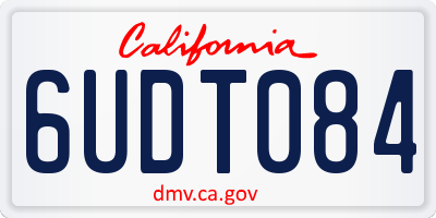 CA license plate 6UDT084