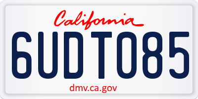 CA license plate 6UDT085