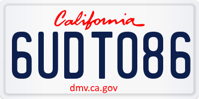 CA license plate 6UDT086