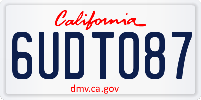CA license plate 6UDT087