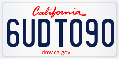 CA license plate 6UDT090