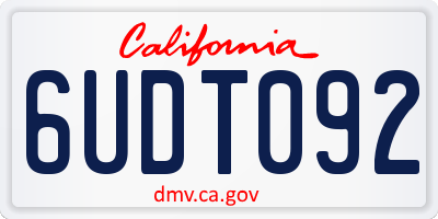 CA license plate 6UDT092