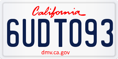 CA license plate 6UDT093