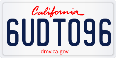 CA license plate 6UDT096
