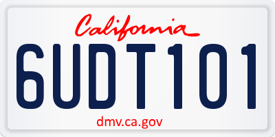 CA license plate 6UDT101
