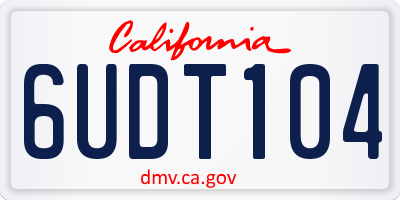 CA license plate 6UDT104