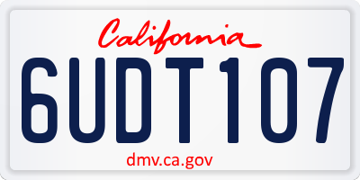 CA license plate 6UDT107