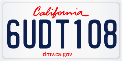 CA license plate 6UDT108