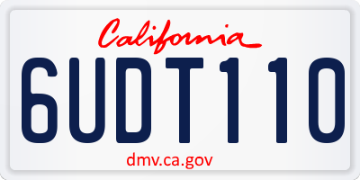 CA license plate 6UDT110