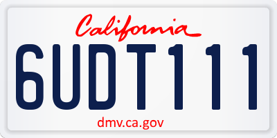 CA license plate 6UDT111