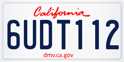 CA license plate 6UDT112