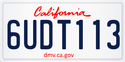 CA license plate 6UDT113