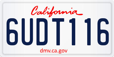CA license plate 6UDT116