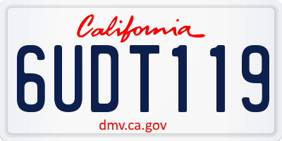 CA license plate 6UDT119