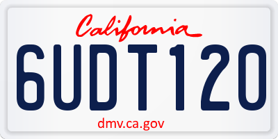 CA license plate 6UDT120