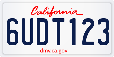 CA license plate 6UDT123