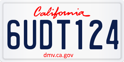 CA license plate 6UDT124