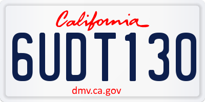 CA license plate 6UDT130