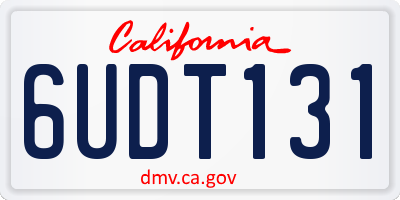 CA license plate 6UDT131