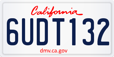 CA license plate 6UDT132