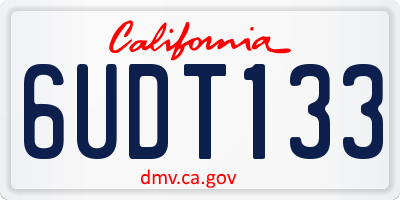CA license plate 6UDT133