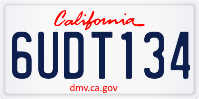 CA license plate 6UDT134