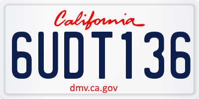 CA license plate 6UDT136