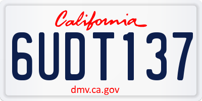 CA license plate 6UDT137