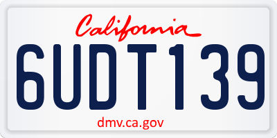 CA license plate 6UDT139