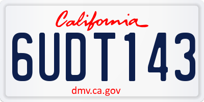 CA license plate 6UDT143