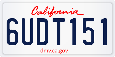 CA license plate 6UDT151